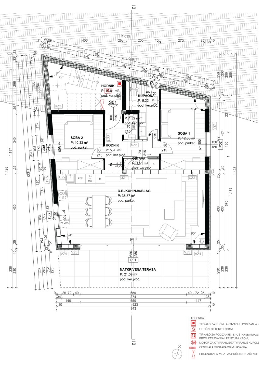 A stylized image of various floor plans for Liburnian Sun condominiums. The image should be clean and easy to read, with clear labels and dimensions. Use a neutral color palette with pops of color to highlight key features. The style is architectural and technical. 4k resolution.